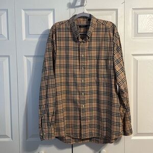 Burberry Beige and Black Checkered Shirt